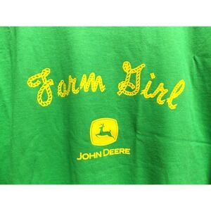 WOMENS JOHN DEERE T SHIRT, "FARM GIRL" NEW SIZE XL, COTTON, SHORT SLEEVE
